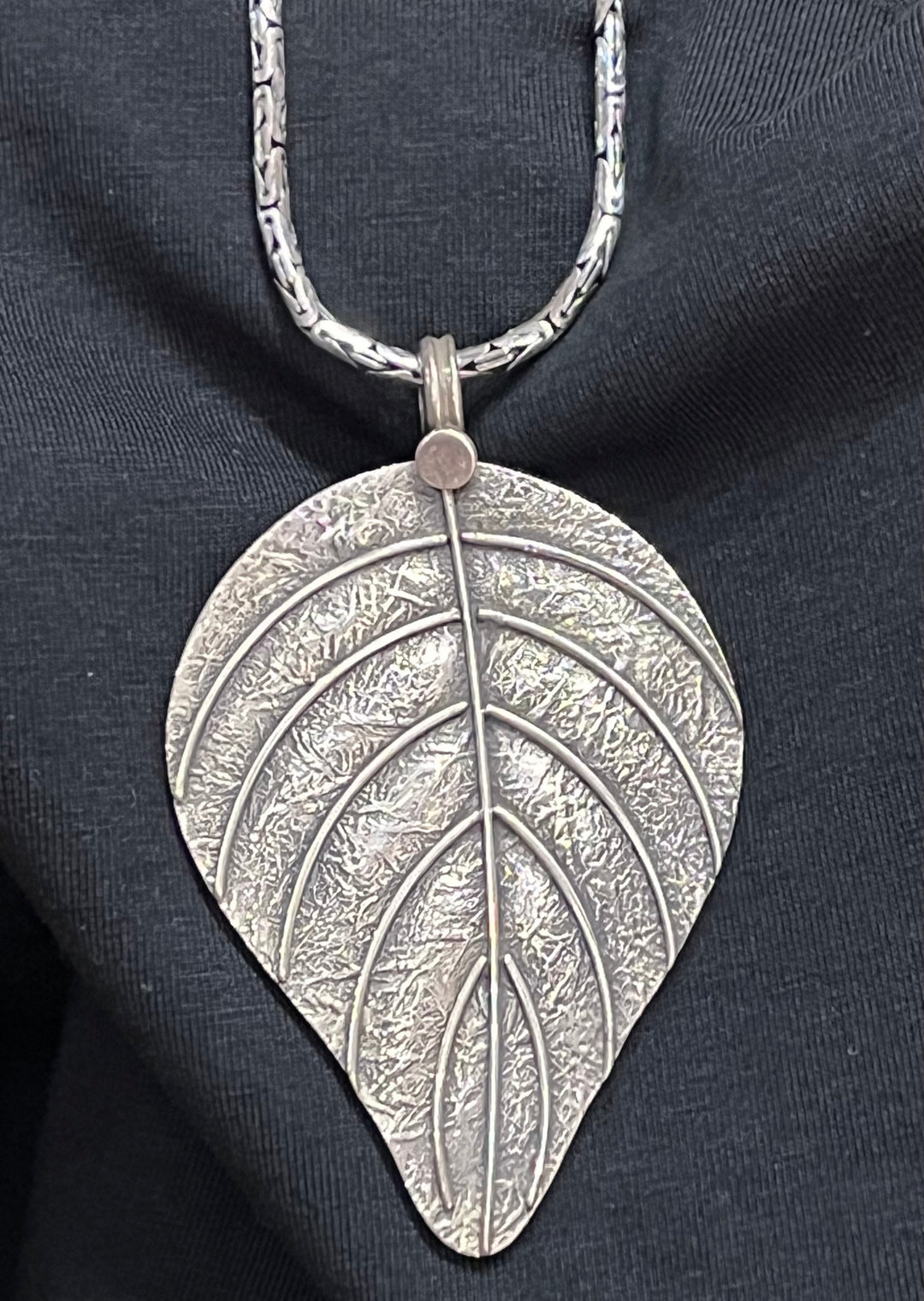 Silver Leaf Pendant - Floating Lotus