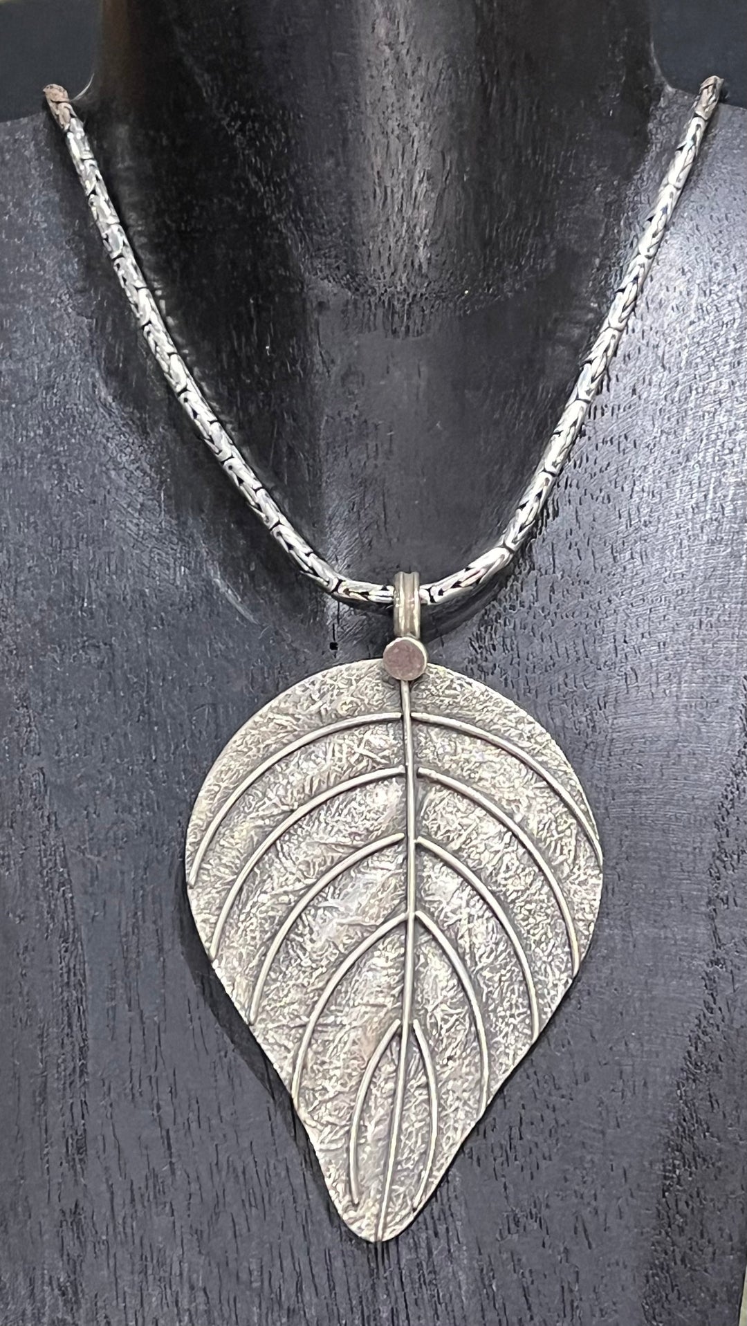 Silver Leaf Pendant - Floating Lotus
