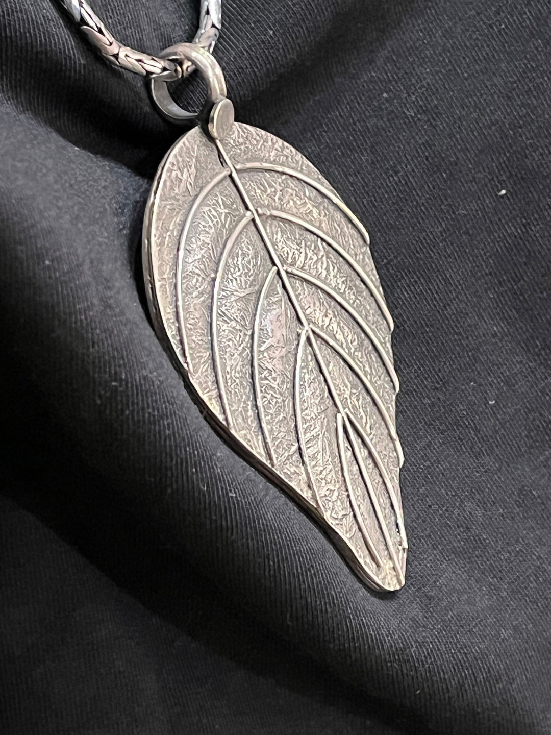 Silver Leaf Pendant - Floating Lotus