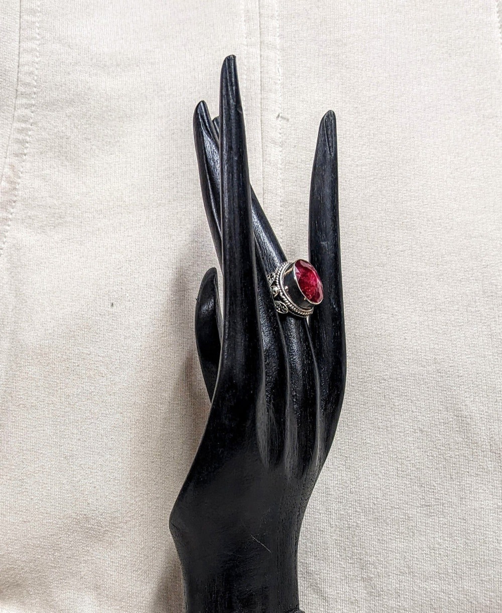 Stunning Dragonfly Ruby Ring - Floating Lotus