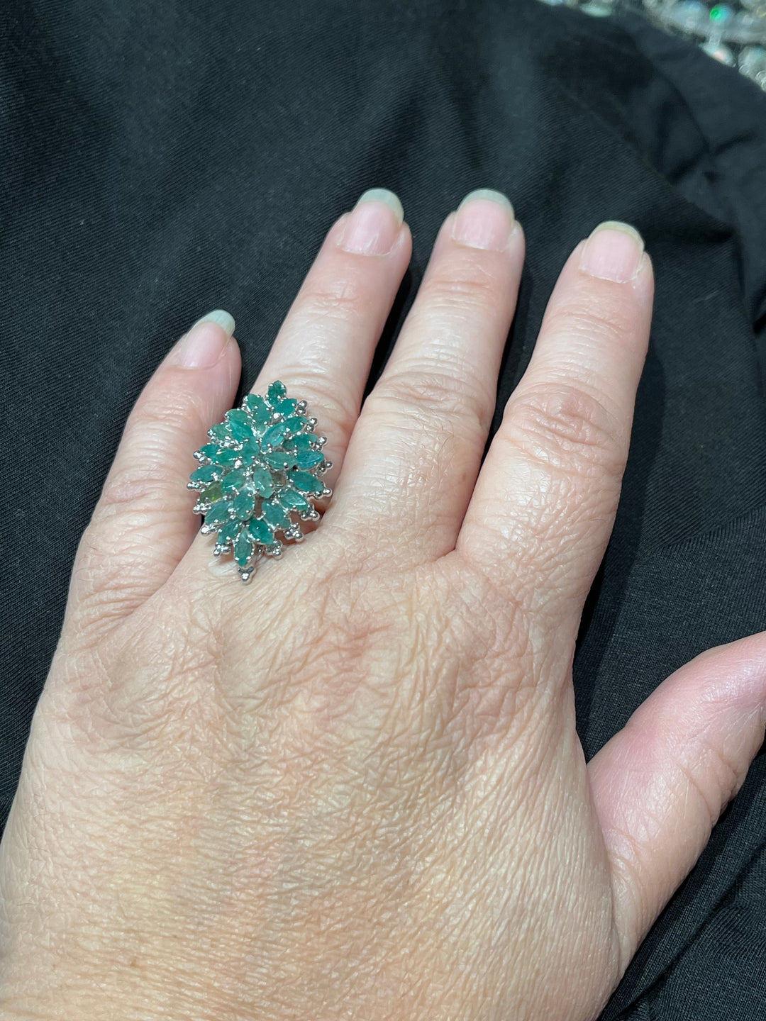 Stunning Emerald Ring - Floating Lotus