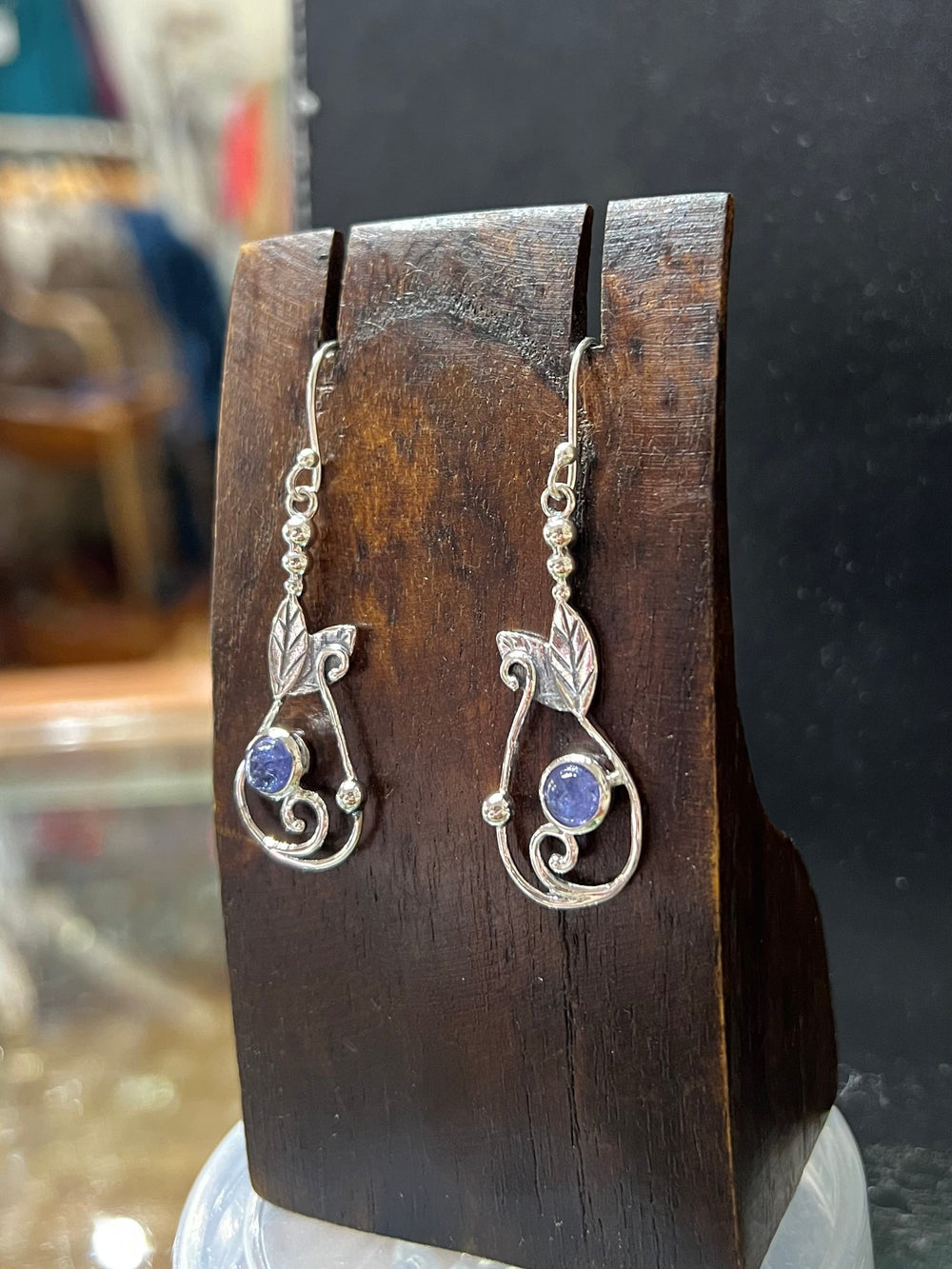 Tanzanite Leaf Earrings