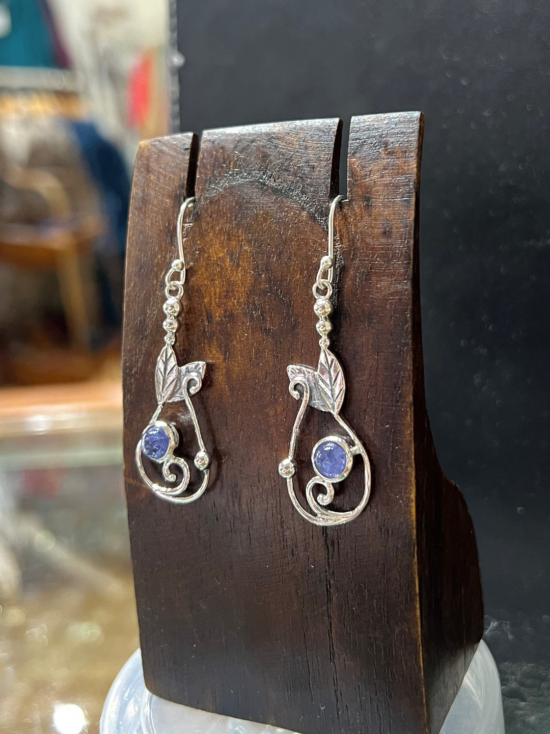 Tanzanite Leaf Earrings