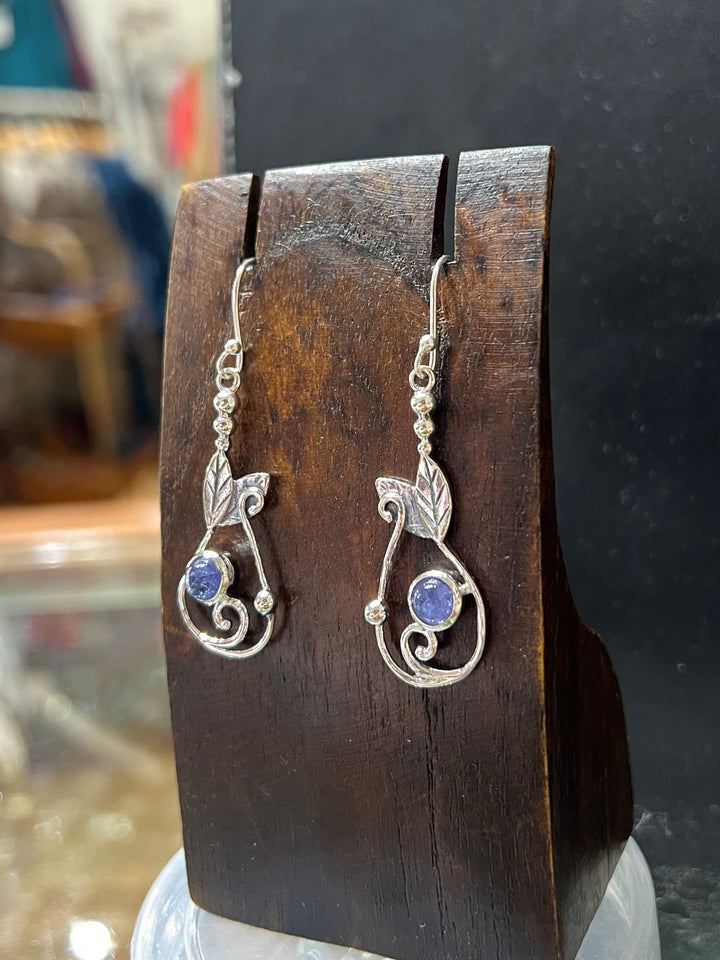 Tanzanite Leaf Earrings