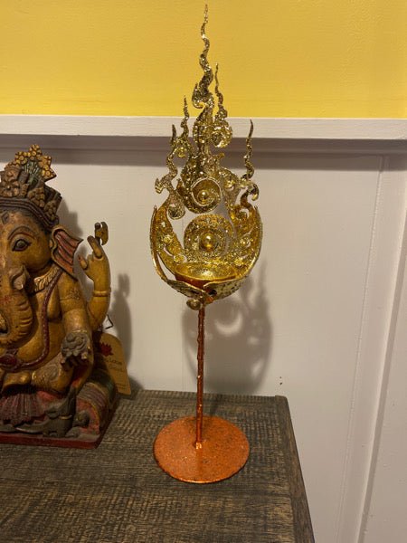 Thai Flame of Enlightenment Candle Holder - Floating Lotus