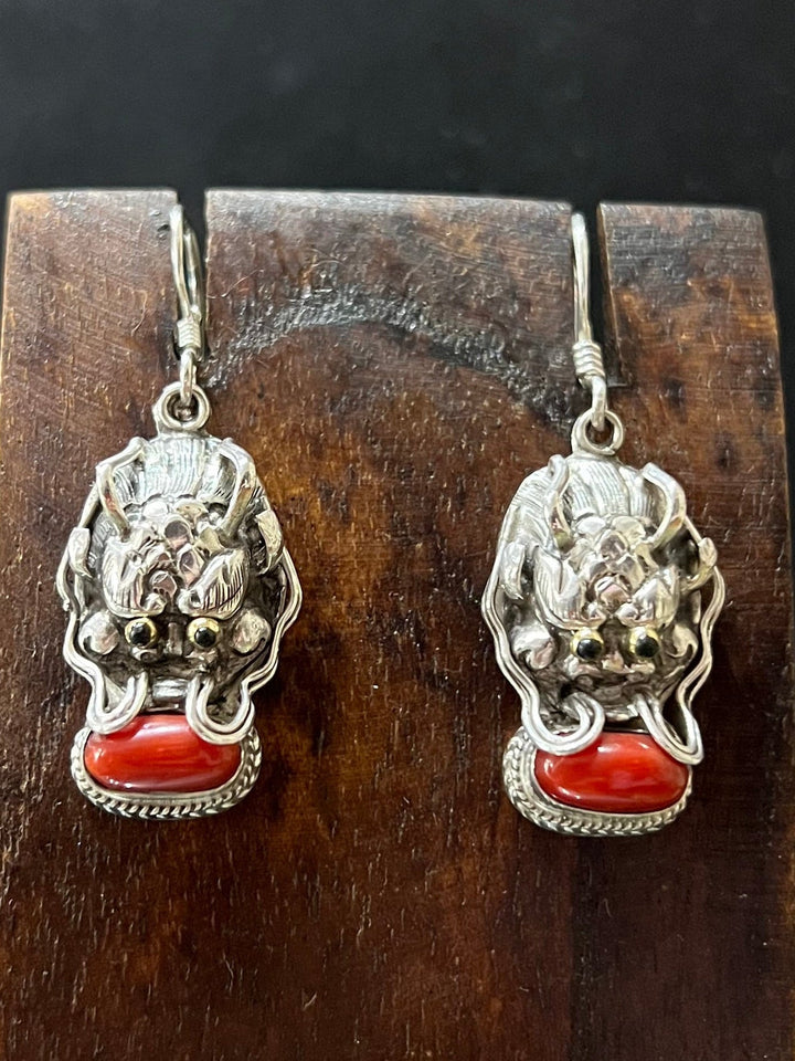 Thunder Dragon Coral Earrings