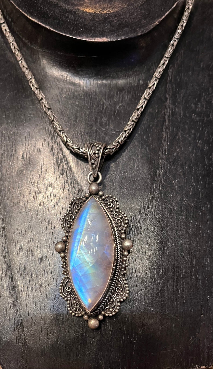 Translucent Moonstone Pendant - Floating Lotus