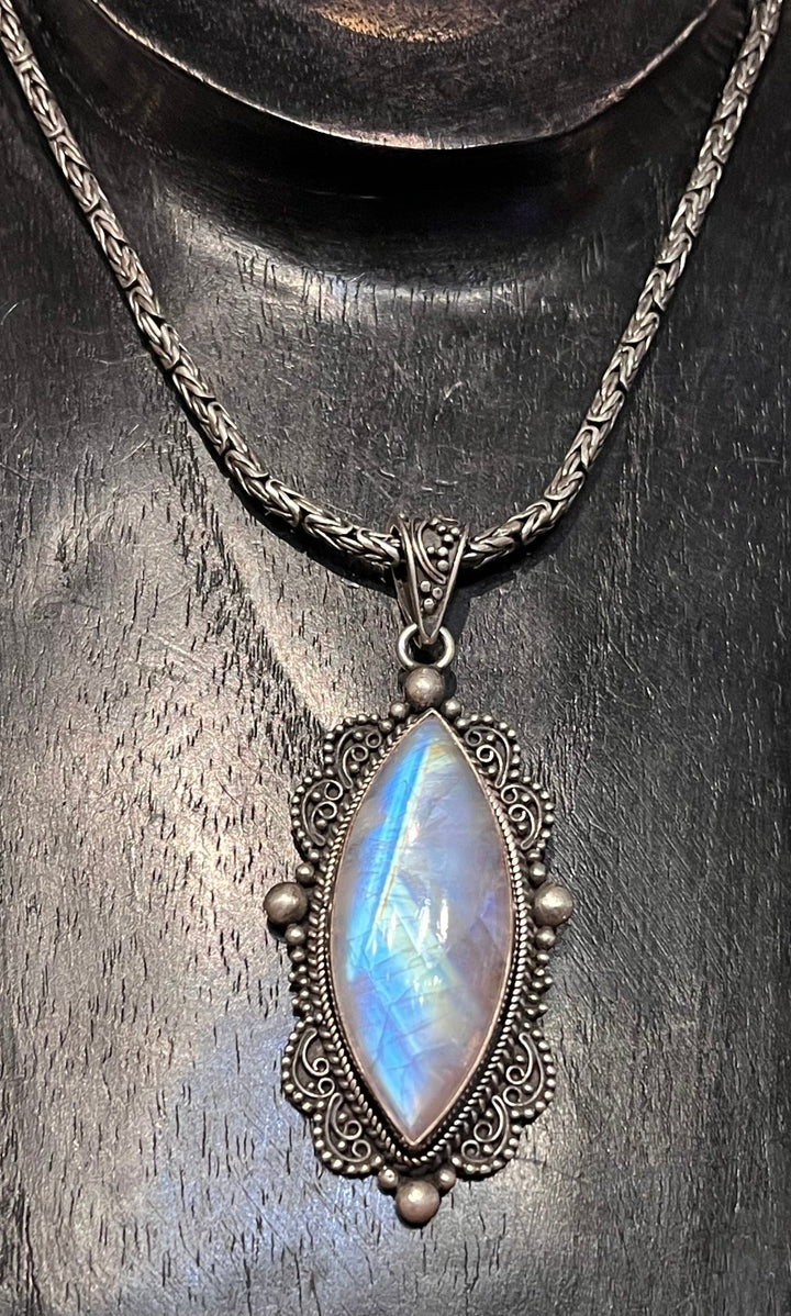 Translucent Moonstone Pendant - Floating Lotus