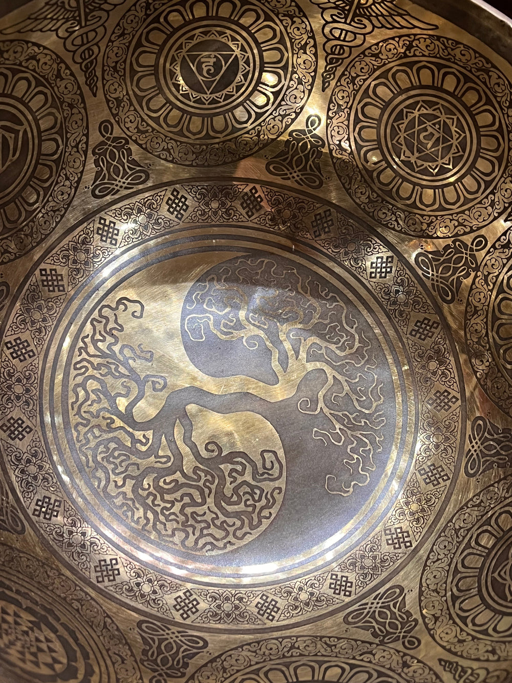 Tree of Life Sacred Mandala Solar Plexus Singing Bowl - Floating Lotus