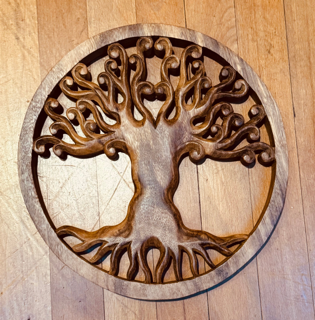 Tree of Life Woodcarving - Floating Lotus