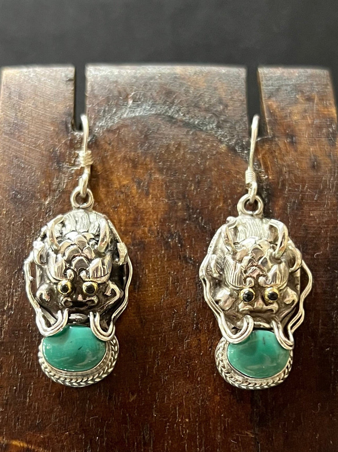 Turquoise Thunder Dragon Earrings