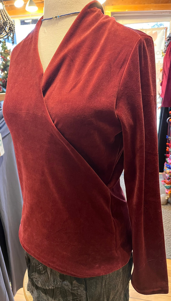 Velvet Long Sleeve Top - Floating Lotus