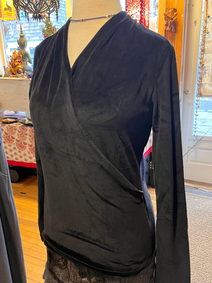 Velvet Long Sleeve Top - Floating Lotus