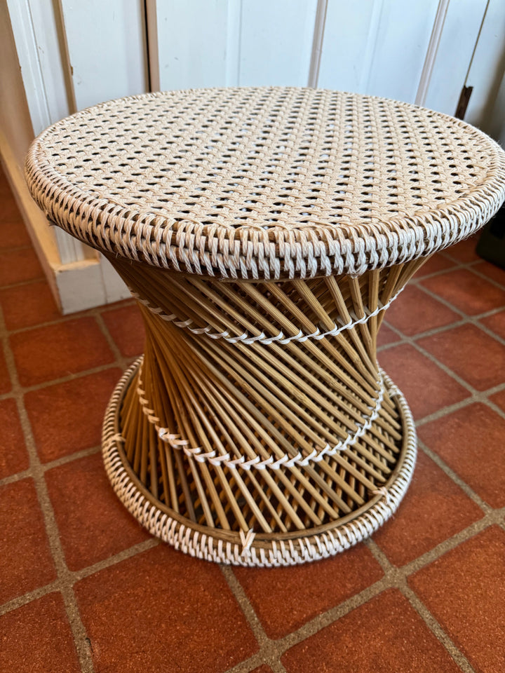 White Cane Stool - Floating Lotus