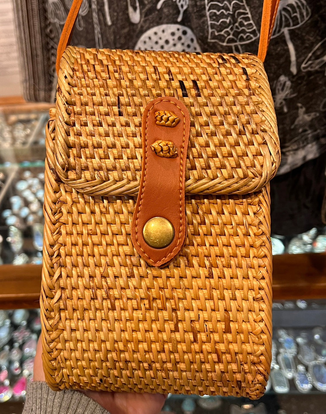 Woven Rattan Purse