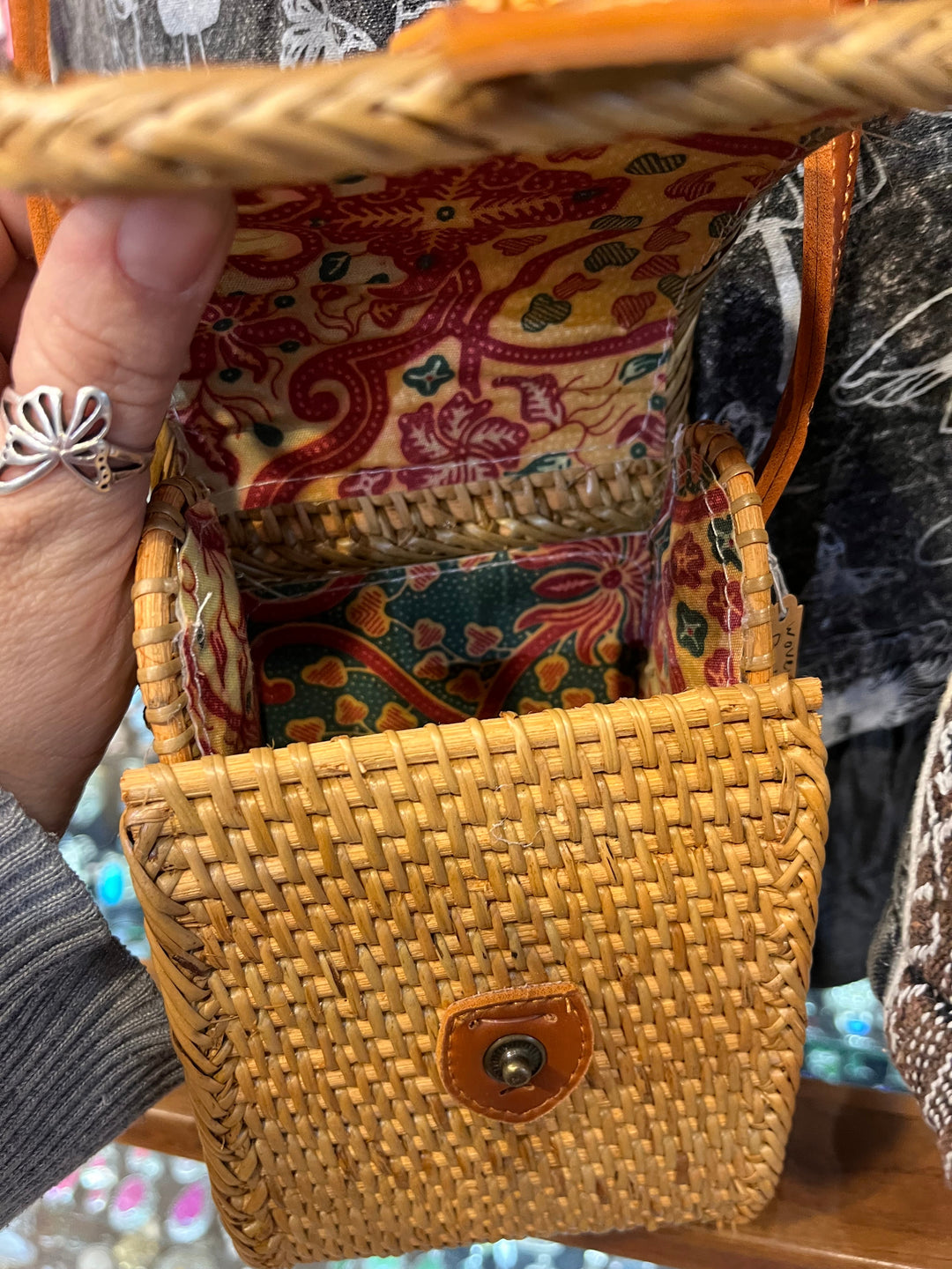 Woven Rattan Purse