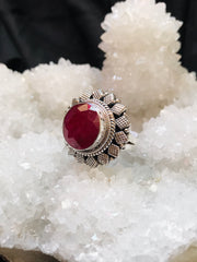 Flower of Compassion Ruby Ring