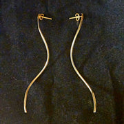 Elegant Long Wavy Gold Earrings