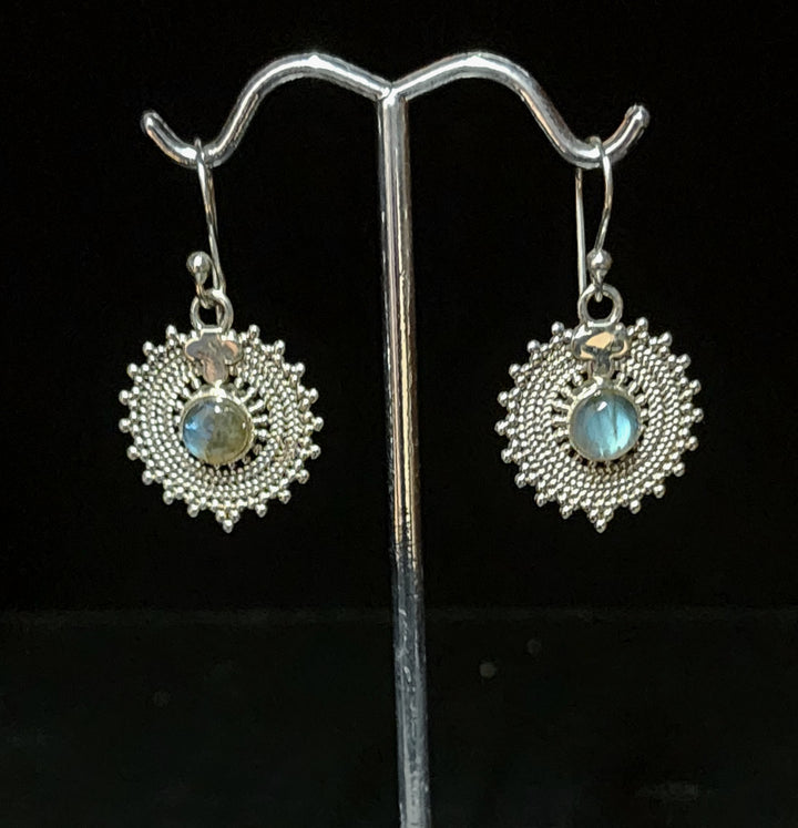 Circle Infinity Labradorite Earrings