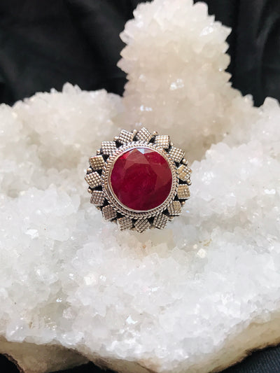 Flower of Compassion Ruby Ring