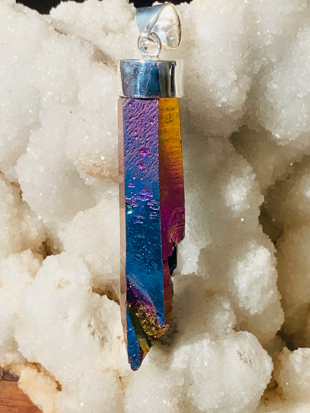 Rainbow Aura Point Pendant - Floating Lotus