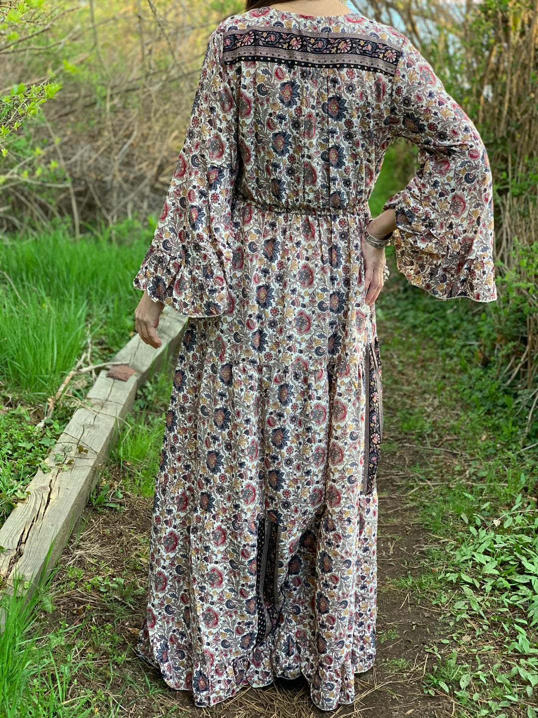 Long Peasant Dress - Floating Lotus Long Peasant Dress - Floating Lotus
