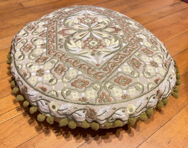 Embroidered Meditation Cushion - Floating Lotus