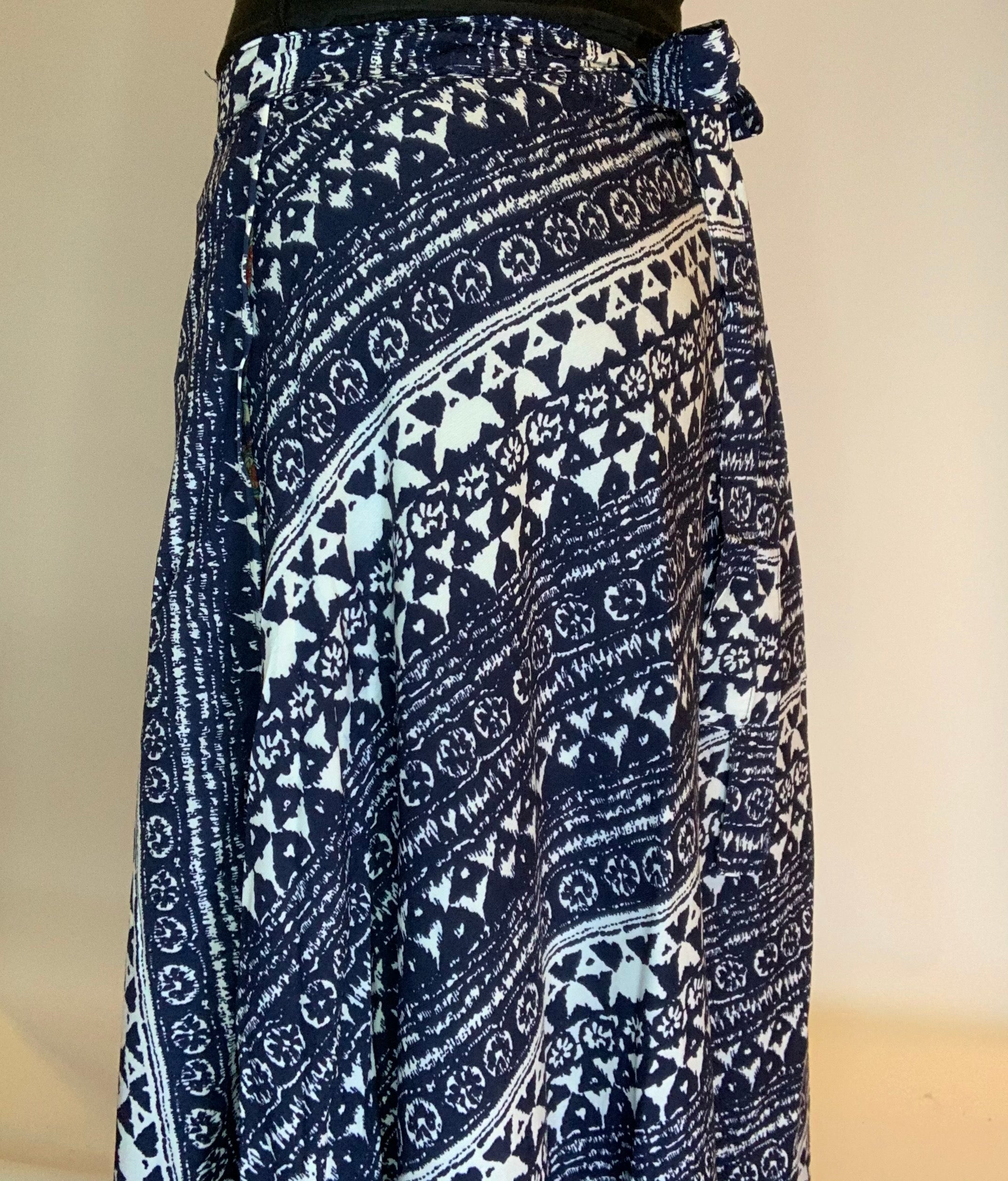 Long Wrap Skirt Floating Lotus