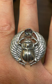 Mystic Topaz Scarab Ring