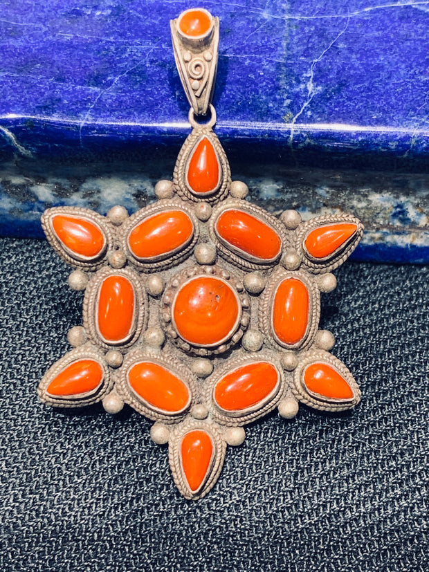 Celestial Antique Coral Pendant