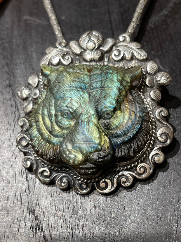 Labradorite Tigress Protection Pendant