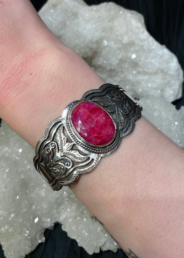 Divine Love Ruby Cuff Bracelet