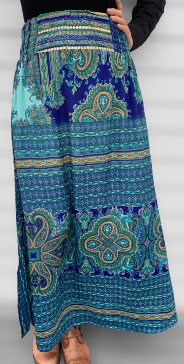 Paisley Sari Skirt - Floating Lotus