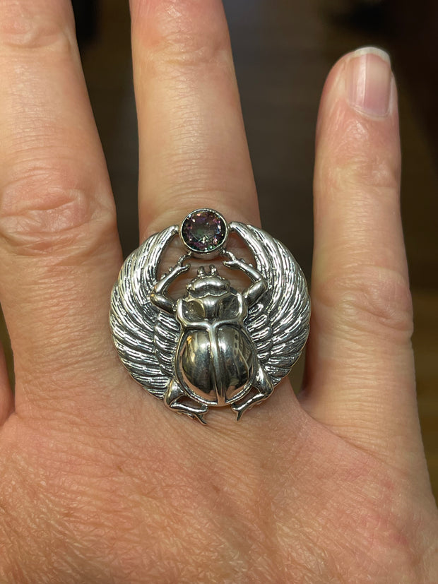 Mystic Topaz Scarab Ring