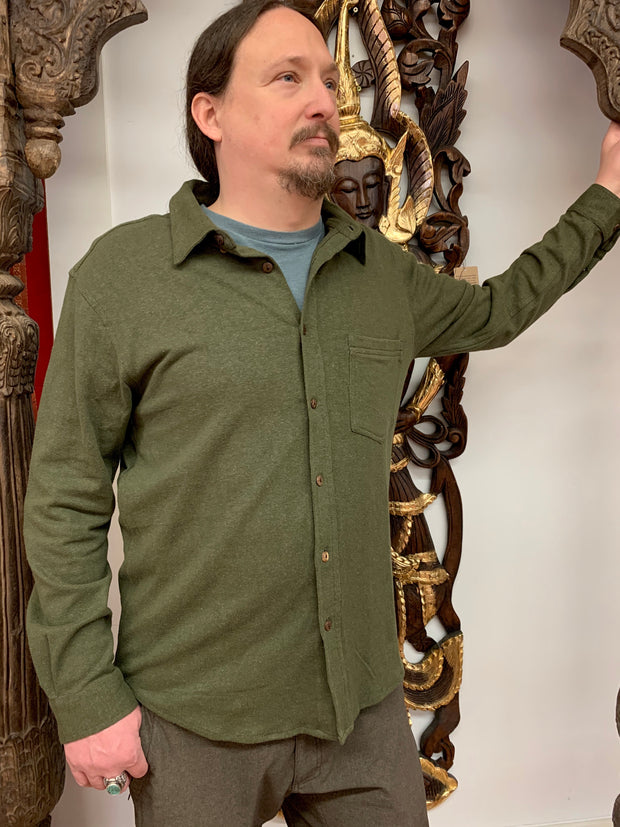 Hemp Shirt Long Sleeve - Floating Lotus