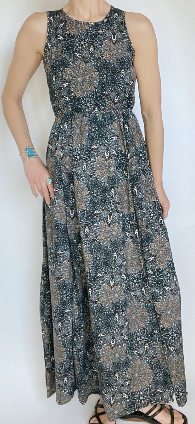 long dress with geometric print