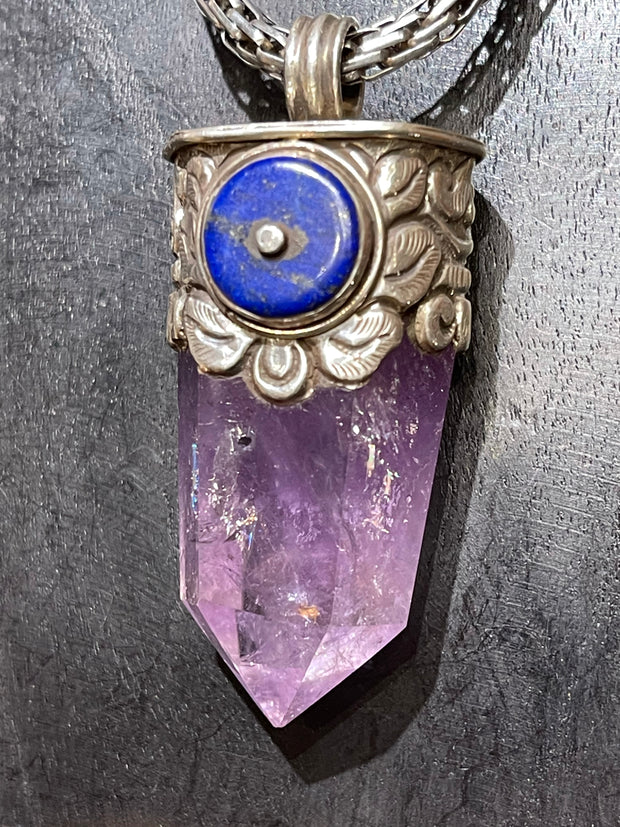 Amethyst and Lapis Pendant