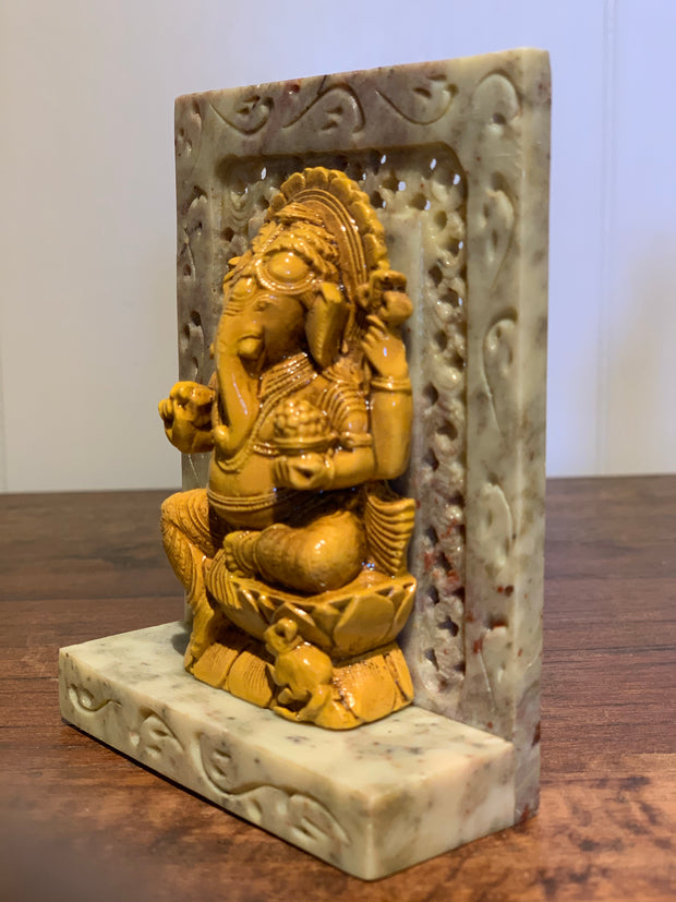Ceramic Ganesh or Buddha Statue on Marble