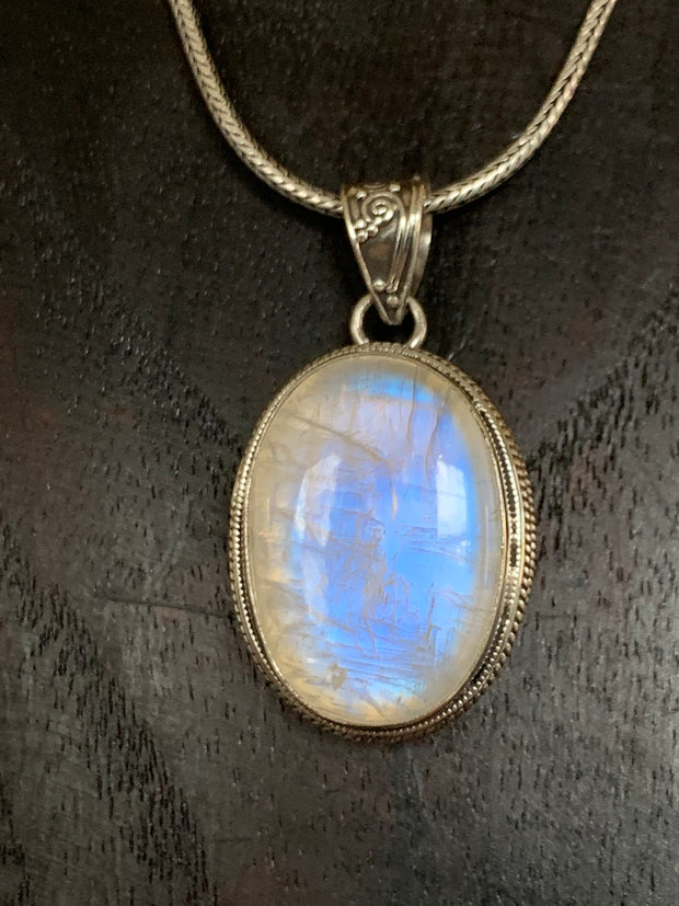 Luminous Moonstone Box Pendant