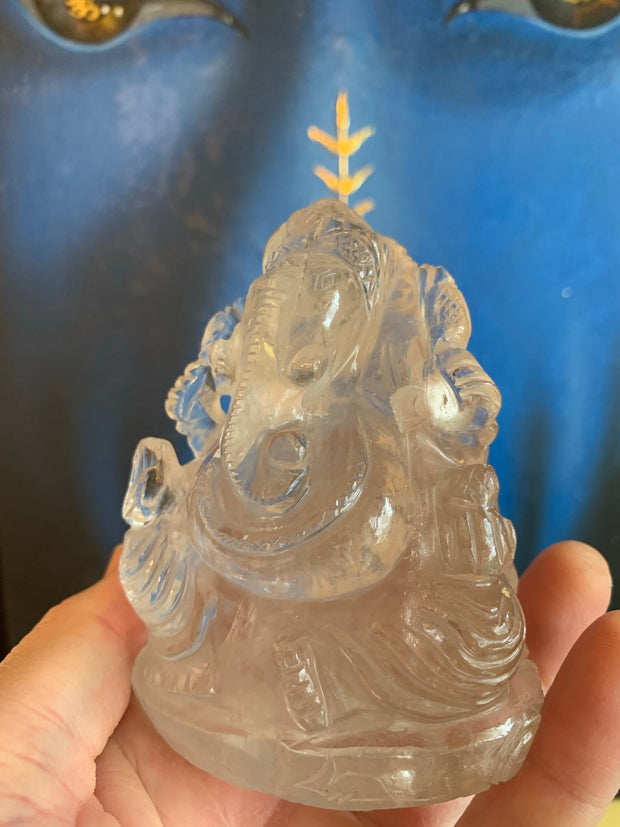 Ganesh Statue Himalayan Quartz Crystal - Floating Lotus
