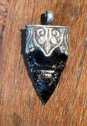 Obsidian & Moonstone Pendant