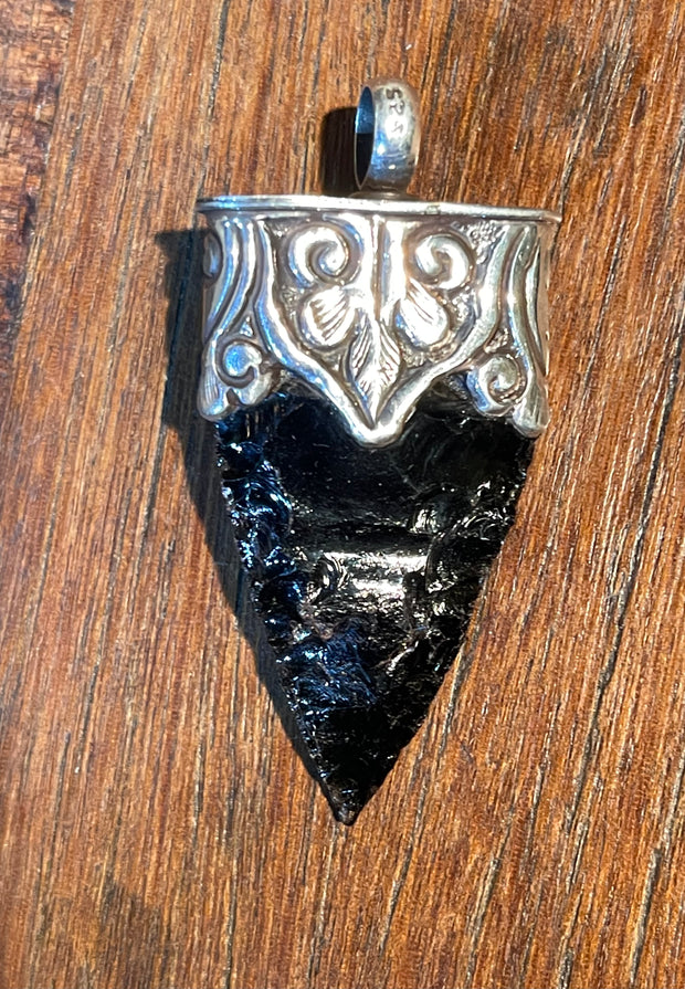 Obsidian & Moonstone Pendant
