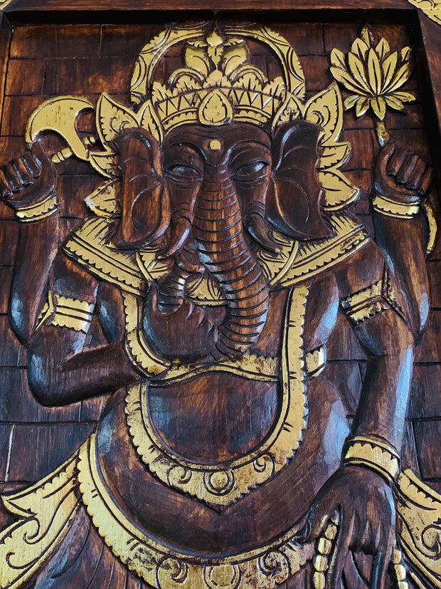 Ganesh Wooden Panel