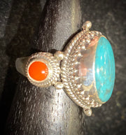 Earth’s Treasure Turquoise & Coral Ring