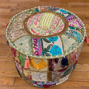 Patchwork Pouf Ottoman ~ Medium Size