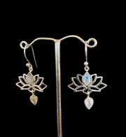Moonstone Lotus Earrings