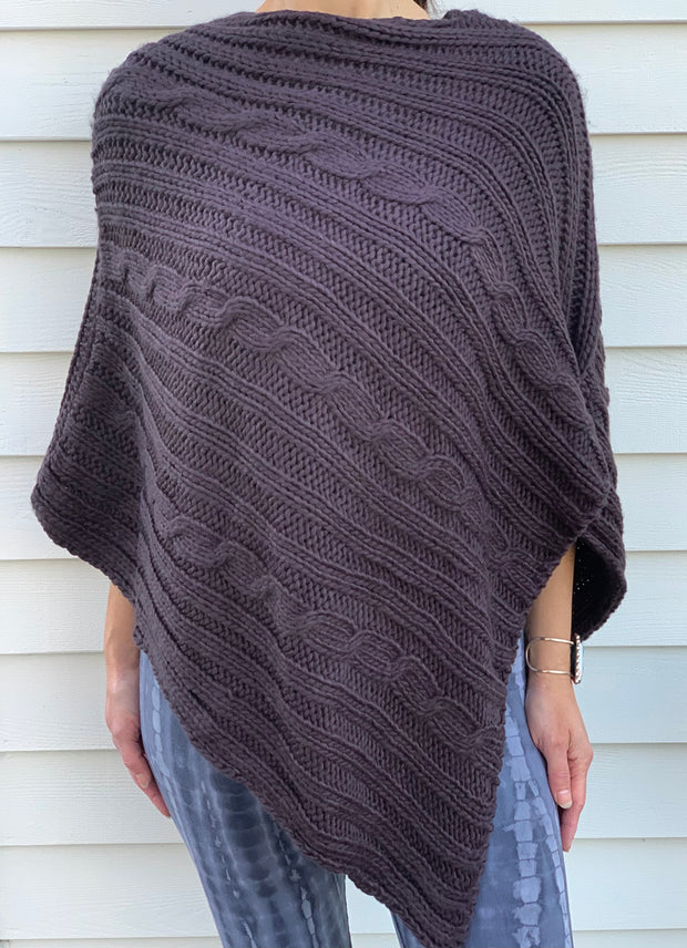 Cable Knit Sweater Poncho