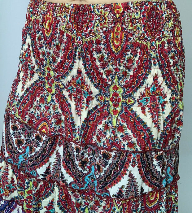 Long Paisley Panel Skirt