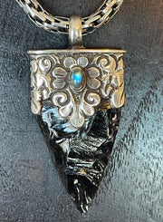 Obsidian & Moonstone Pendant