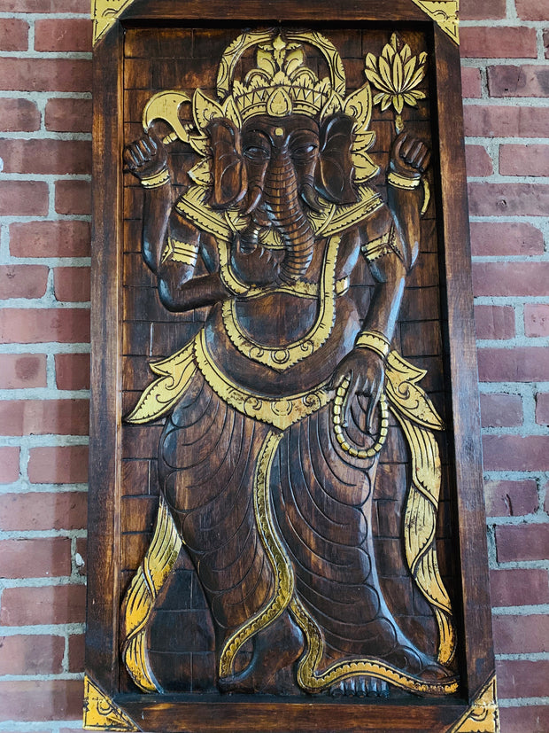 Ganesh Wooden Panel